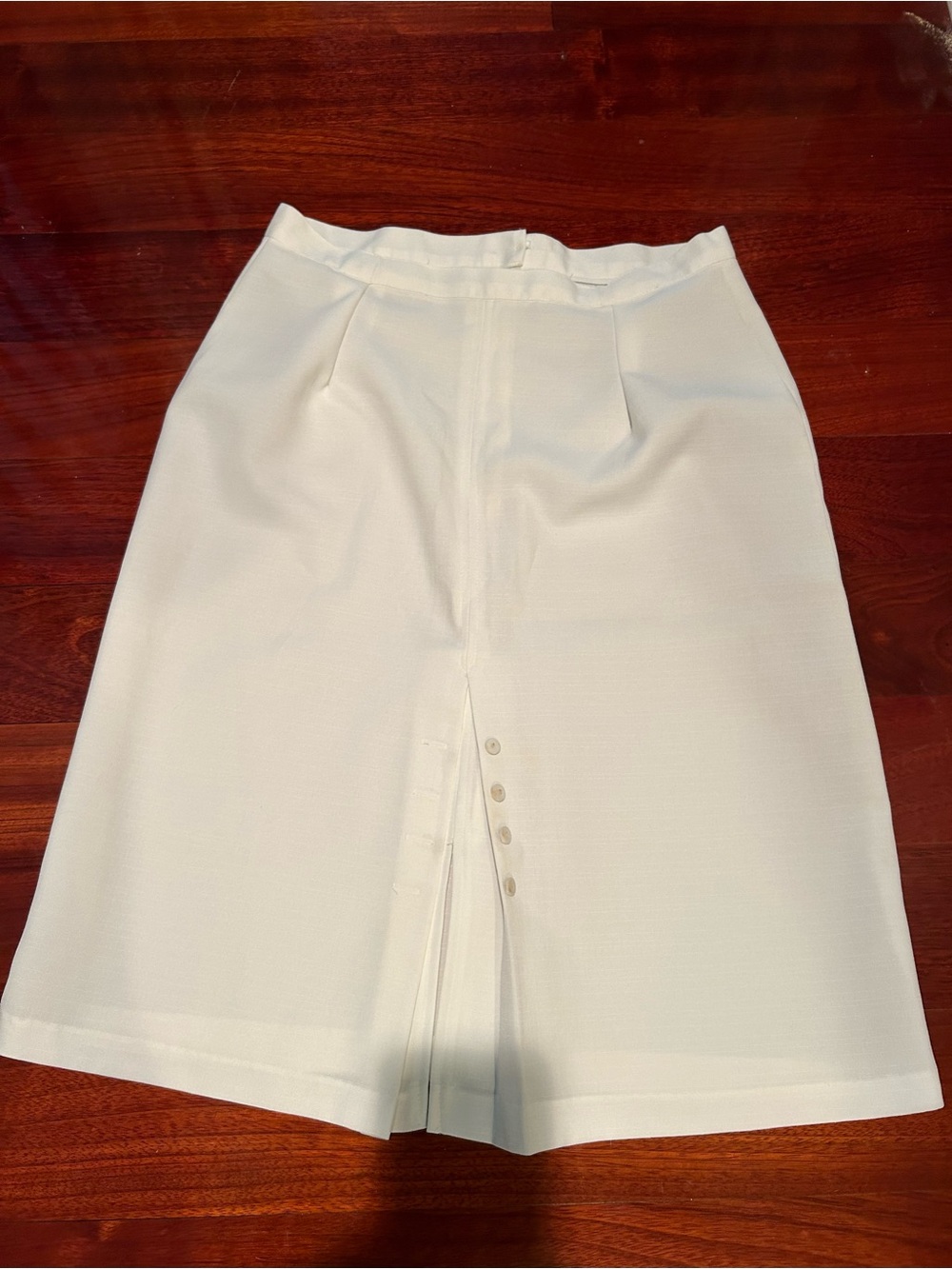 Vintage White Button-Back Midi Skirt may fit Sz L